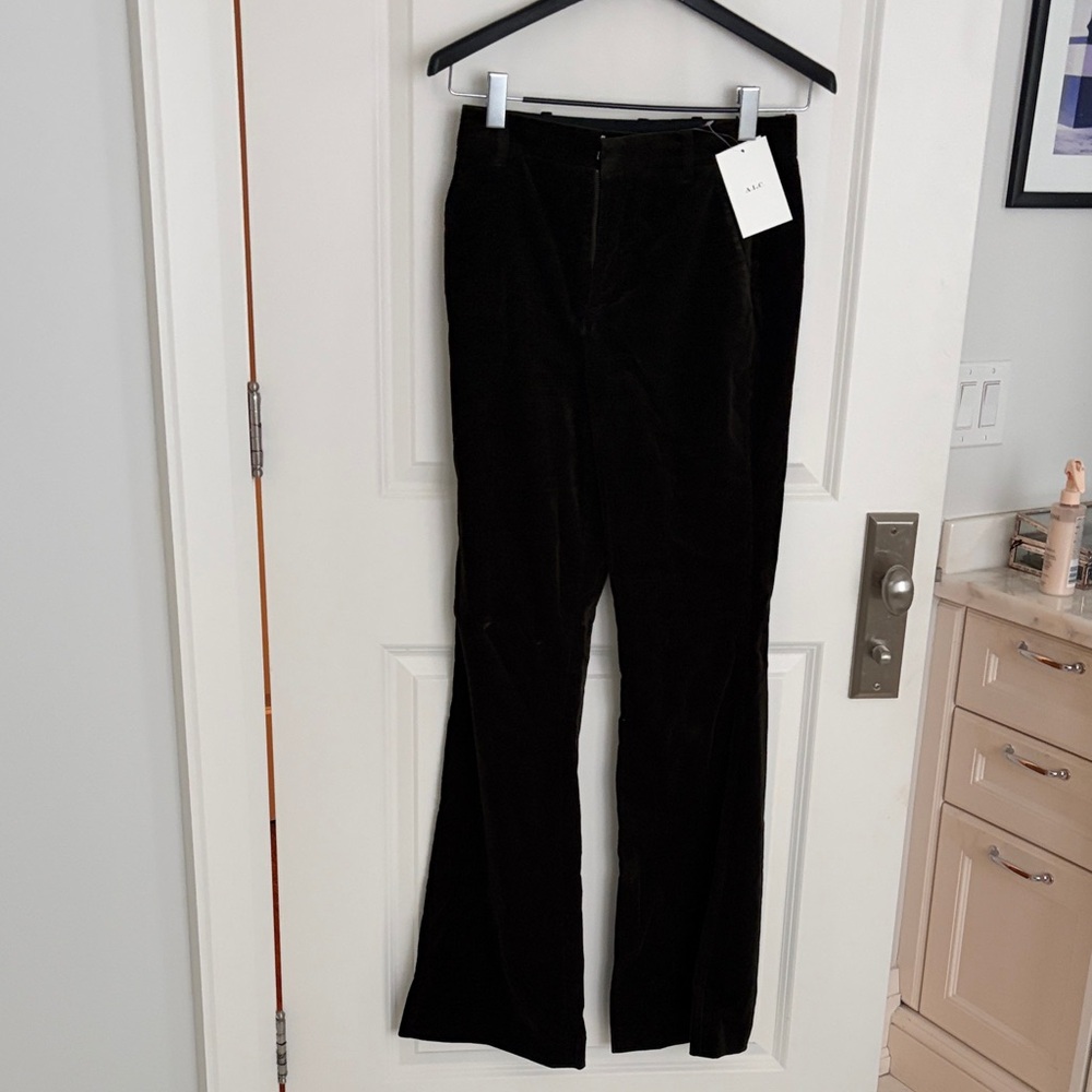 A.L.C. Dark Moss Green Boot Cut Pants - Picture 1 of 1